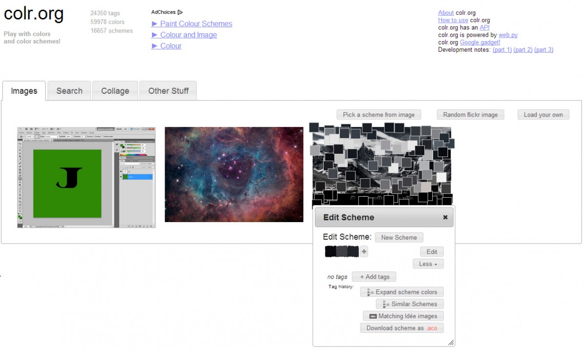 Use colr.org to created a color scheme